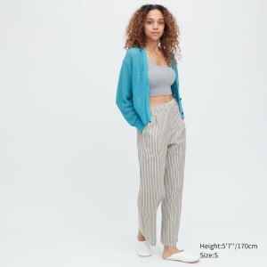 Women's Uniqlo Seersucker Striped Easy Loungewear Blue | NLBK-96153