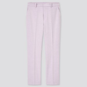 Women's Uniqlo Smart Comfort Ankle Length (2021 Season) Trousers Light Purple | QTDE-35247