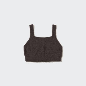 Women's Uniqlo Soft Fluffy Relaxed Fitlette Loungewear Dark Brown | BMUH-18530