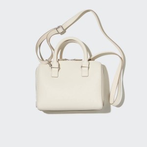 Women's Uniqlo Two-way Boston Bags White | LYMR-80162