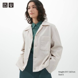 Women's Uniqlo U Jackets Beige | GPWK-41826