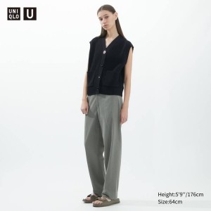 Women's Uniqlo U Jersey Suit Trousers Grey | TUMO-69281