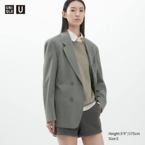 Women's Uniqlo U Jersey Tailored Jackets Grey | DCTR-79240