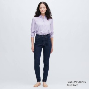 Women's Uniqlo Ultra Stretch High Rise Skinny Fit Jeans Navy | YGWQ-78950