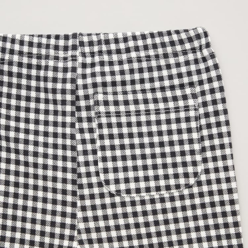 Baby Uniqlo Checked Leggings Black | MOUR-71638