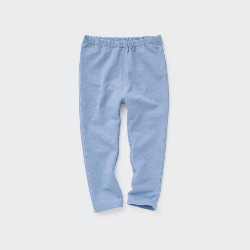 Baby Uniqlo Cotton Denim-look Leggings Blue | NVKR-86751