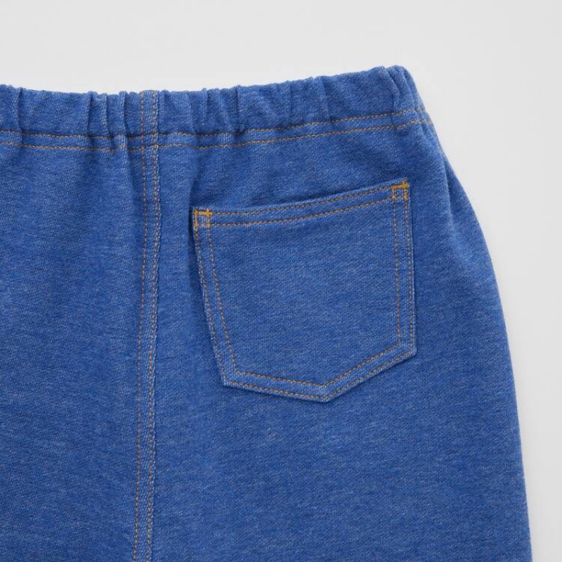 Baby Uniqlo Denim-like Relaxed Leggings Blue | YZIU-80175