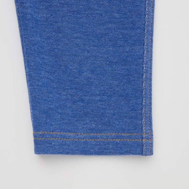 Baby Uniqlo Denim-like Relaxed Leggings Blue | YZIU-80175