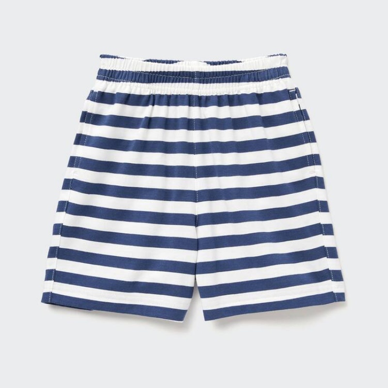 Baby Uniqlo Dry Striped Easy Shorts Blue | EGRV-41290