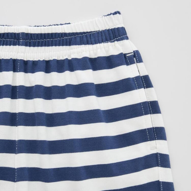 Baby Uniqlo Dry Striped Easy Shorts Blue | EGRV-41290