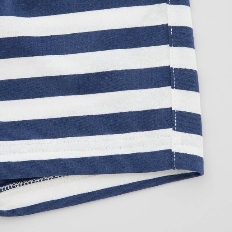 Baby Uniqlo Dry Striped Easy Shorts Blue | EGRV-41290