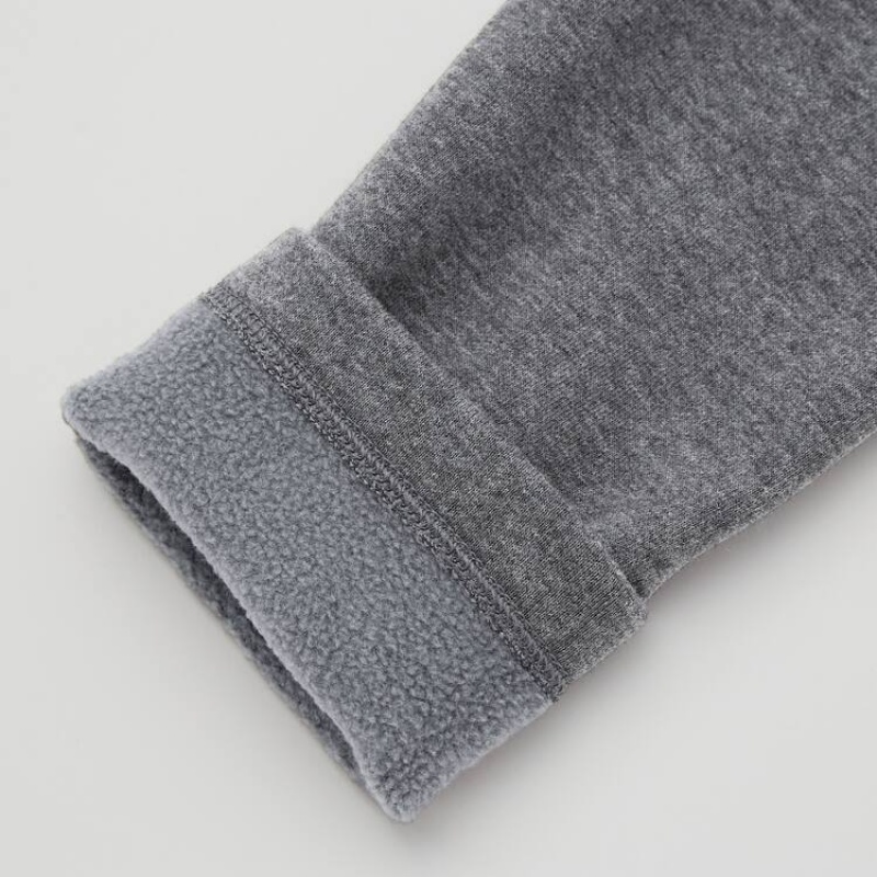 Baby Uniqlo Fleece (2021 Season) Leggings Dark Grey | EKUA-08745