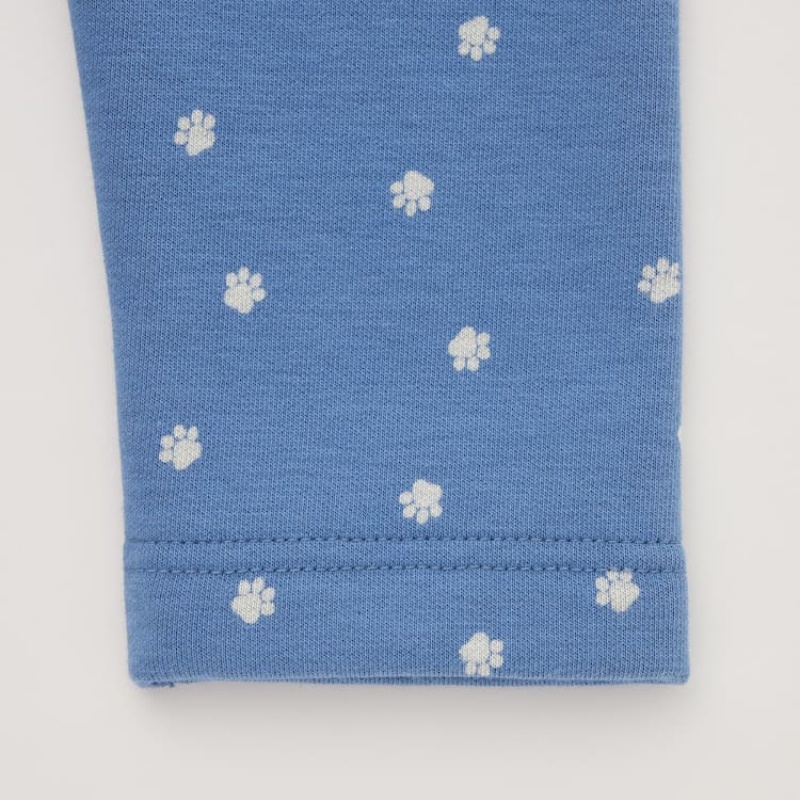 Baby Uniqlo Fleece Footprint Leggings Blue | EBQD-78946