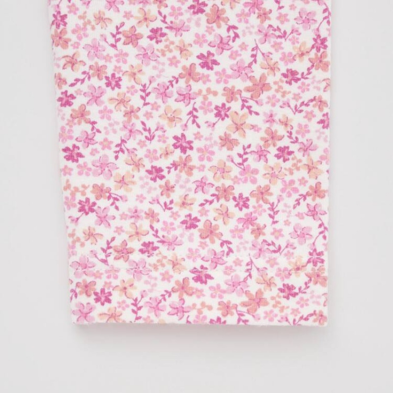 Baby Uniqlo Flower Print Leggings Pink | ILVJ-93874