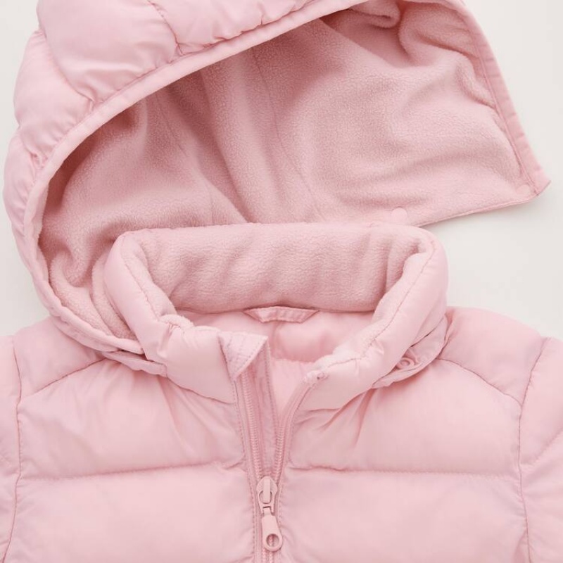 Baby Uniqlo Light Warm Padded Washable Zipped Parka Pink | JBKD-19743