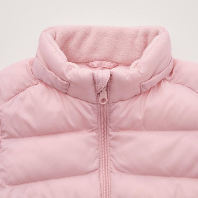 Baby Uniqlo Light Warm Padded Washable Zipped Parka Pink | JBKD-19743