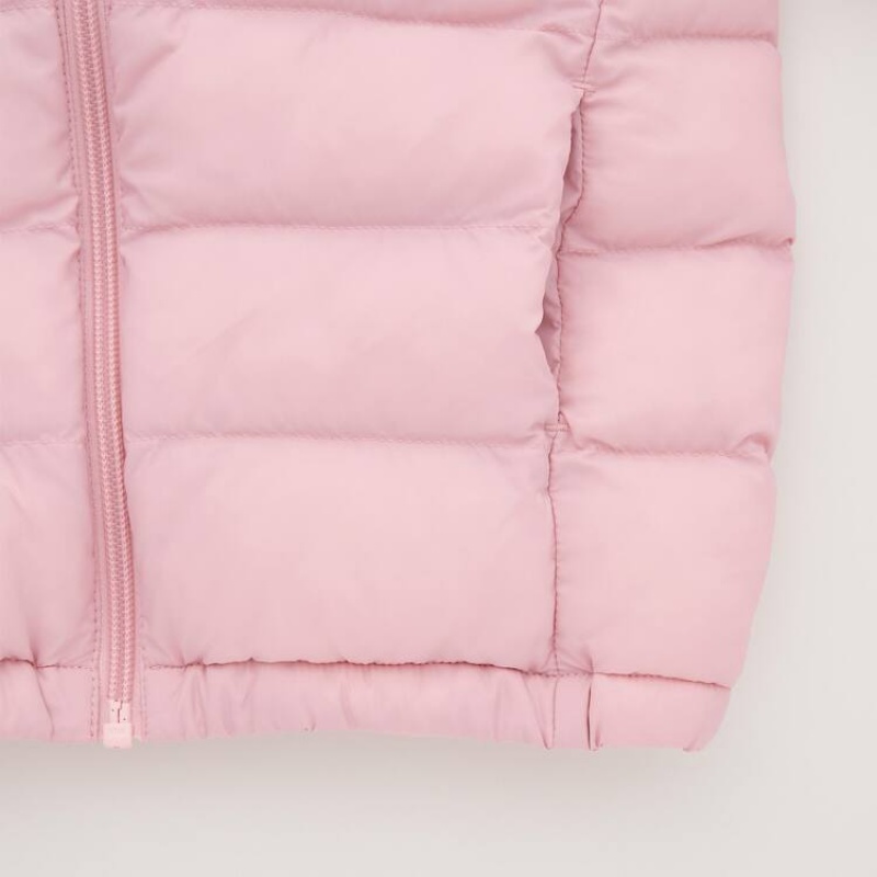 Baby Uniqlo Light Warm Padded Washable Zipped Parka Pink | JBKD-19743