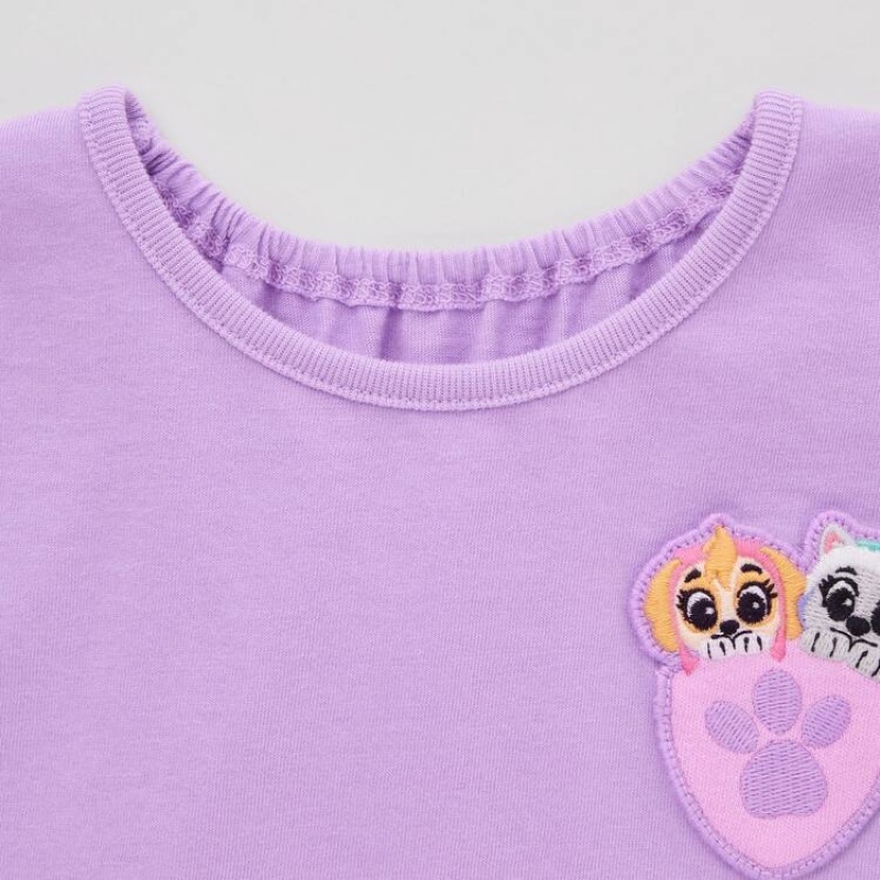 Baby Uniqlo Paw Patrol Ut Graphic T Shirts Purple | HPXA-86307