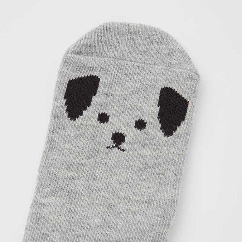 Baby Uniqlo Regular (Two Pairs) Socks Grey / White | BQSW-23814