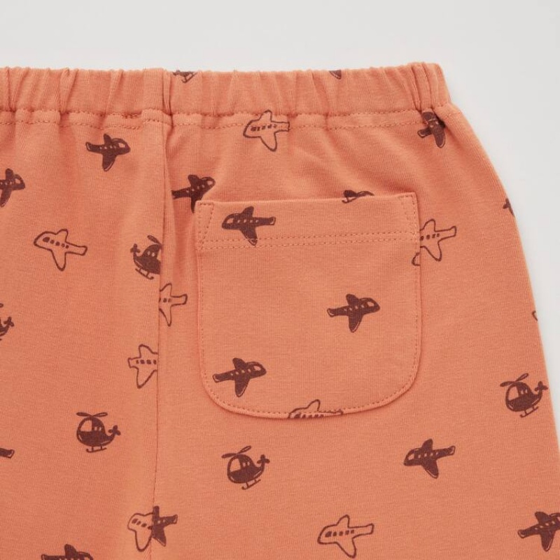 Baby Uniqlo Relaxed Plane Print Leggings Orange | BDUC-09745