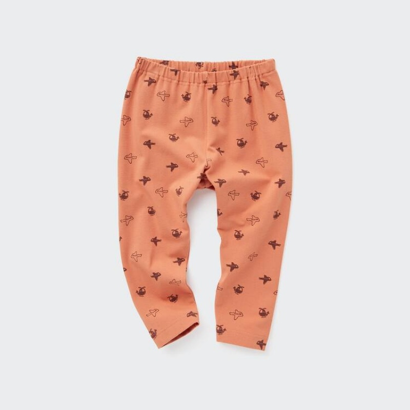 Baby Uniqlo Relaxed Plane Print Leggings Orange | BDUC-09745