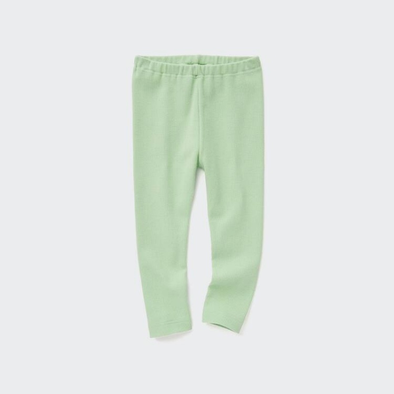 Baby Uniqlo Ribbed Leggings Light Green | GXPR-40297