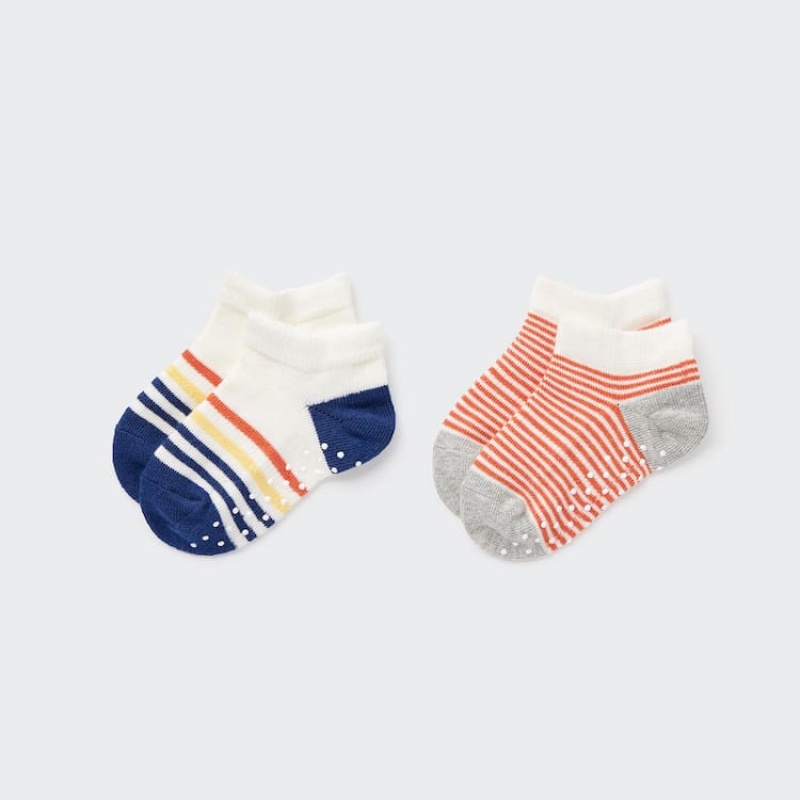 Baby Uniqlo Short (Two Pairs) Socks White / Blue / Pink | FYRN-37295