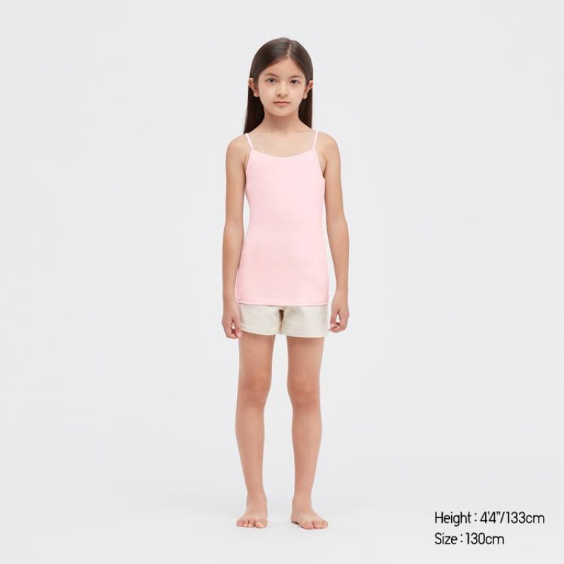 Kids' Uniqlo Airism Cotton Blend Camisole Tops Pink | DZPW-25961