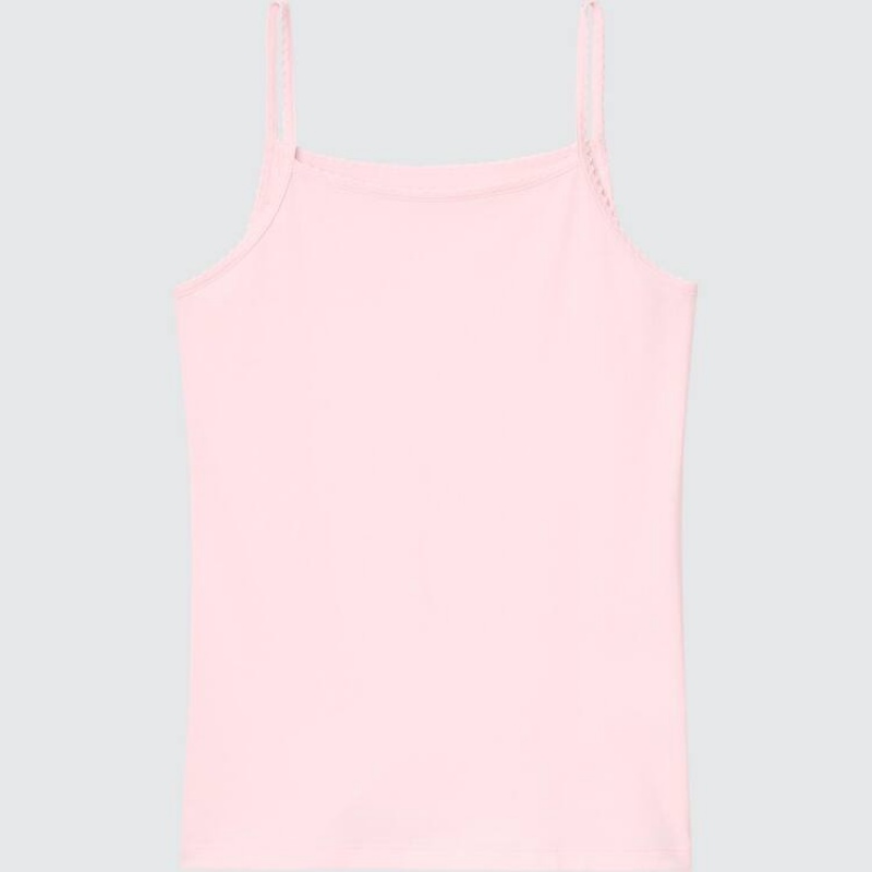 Kids\' Uniqlo Airism Cotton Blend Camisole Tops Pink | DZPW-25961