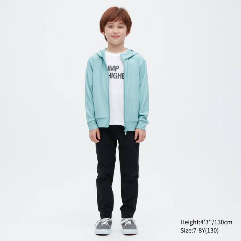 Kids' Uniqlo Airism Mesh Uv Protection Hoodie Green | ZCSB-20783