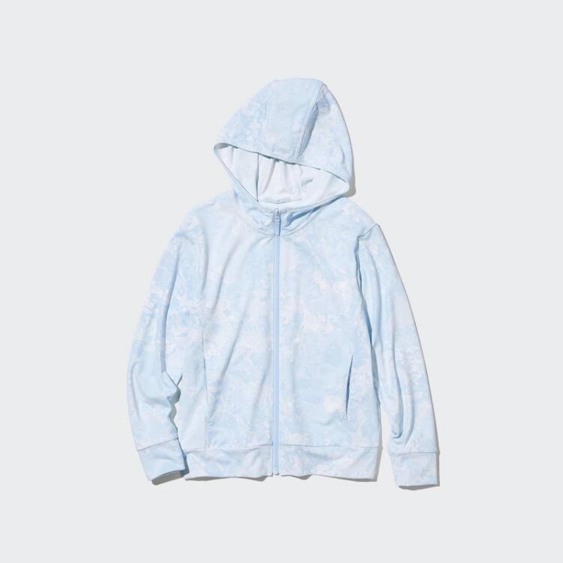 Kids' Uniqlo Airism Uv Protection Mesh Hoodie Light Blue | ZJVD-71840