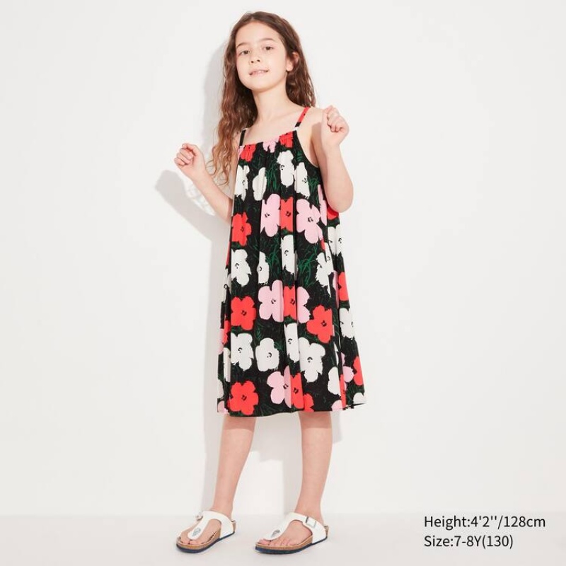 Kids' Uniqlo Andy Warhol Flowers Collection Ut Camisole Dress Pink | GALK-40526