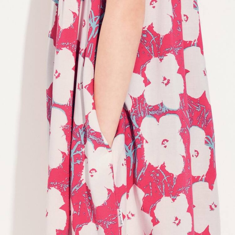 Kids' Uniqlo Andy Warhol Flowers Collection Ut Camisole Dress Pink | IJHM-76409