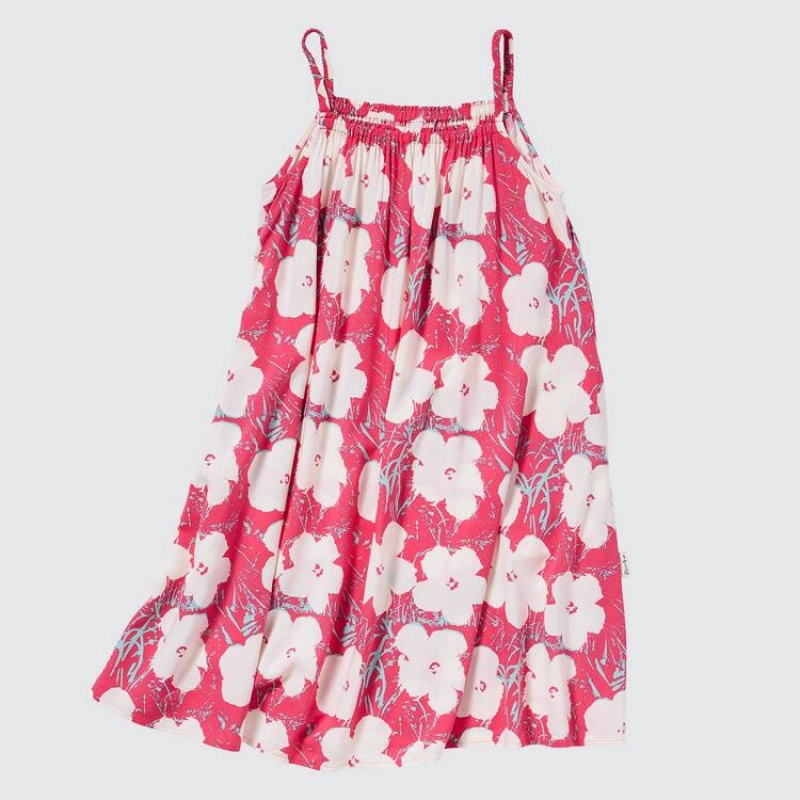 Kids' Uniqlo Andy Warhol Flowers Collection Ut Camisole Dress Pink | IJHM-76409