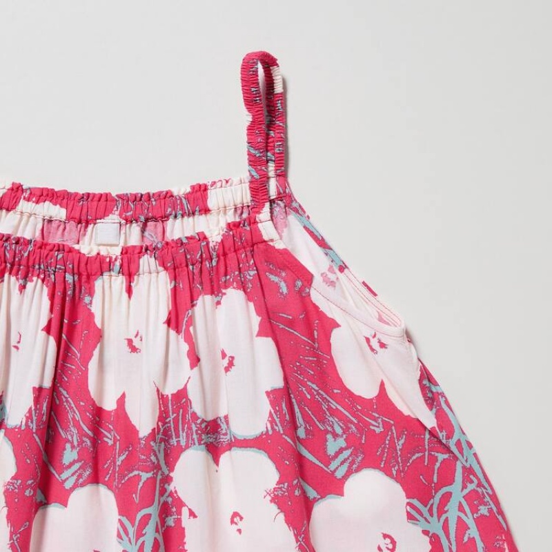 Kids' Uniqlo Andy Warhol Flowers Collection Ut Camisole Dress Pink | IJHM-76409