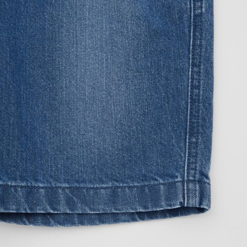 Kids' Uniqlo Denim Easy Shorts Blue | KTQP-61527