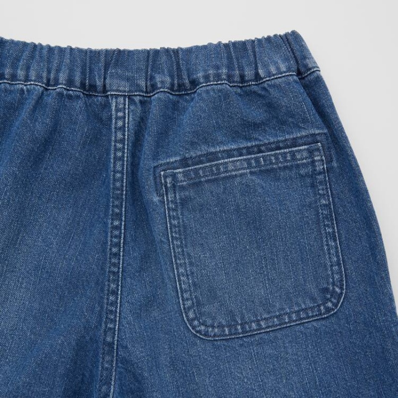 Kids' Uniqlo Denim Easy Shorts Blue | KTQP-61527