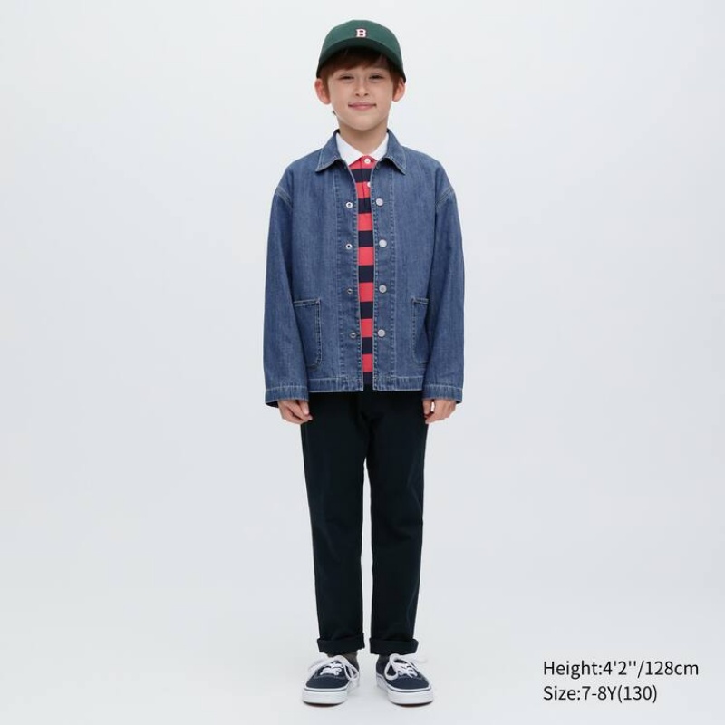 Kids' Uniqlo Denim Overshirt Jackets Blue | SLBT-81307