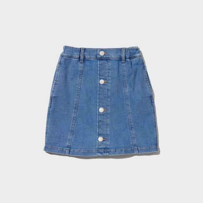 Kids\' Uniqlo Denim Skirts Blue | CNKJ-34587