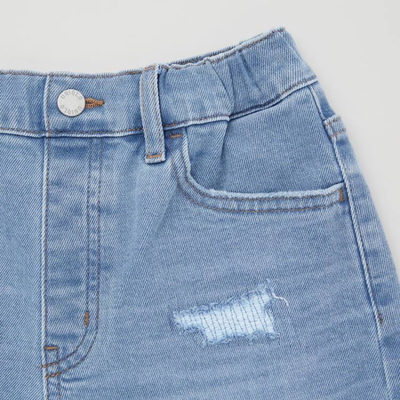 Kids' Uniqlo Distressed Denim Shorts Blue | VDNQ-85932