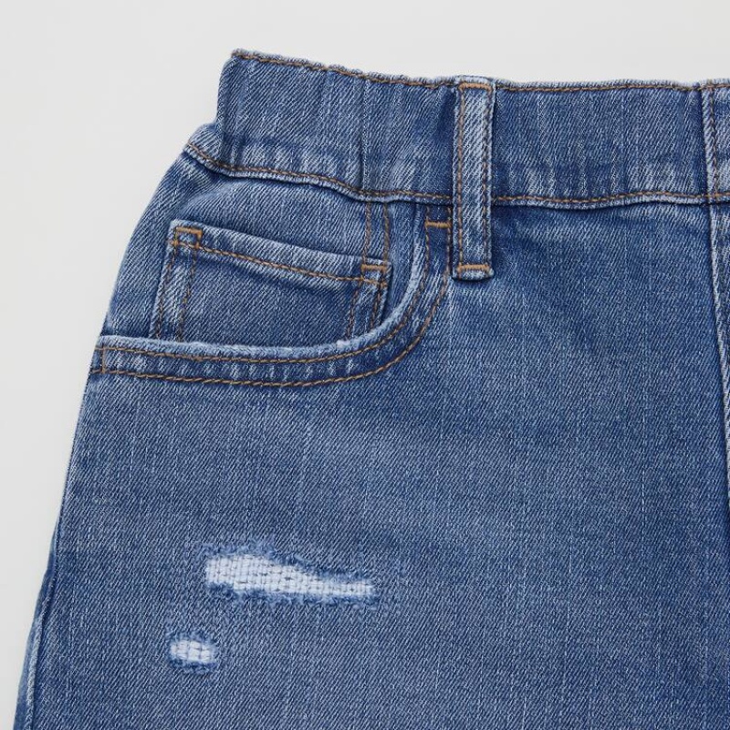 Kids' Uniqlo Distressed Denim Shorts Blue | VDNQ-85932