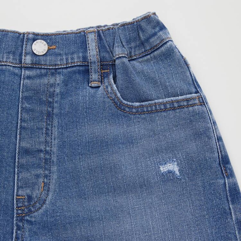 Kids' Uniqlo Distressed Denim Shorts Blue | VDNQ-85932