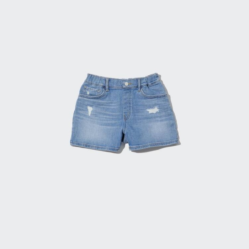 Kids\' Uniqlo Distressed Denim Shorts Blue | VDNQ-85932