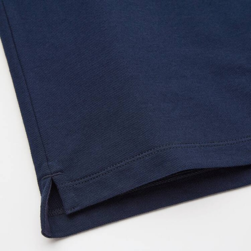 Kids' Uniqlo Dry Piqué (2021 Season) Polo Shirts Navy | HXUT-03618