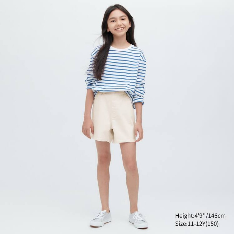 Kids' Uniqlo Easy Colour Shorts White | DXLN-92347