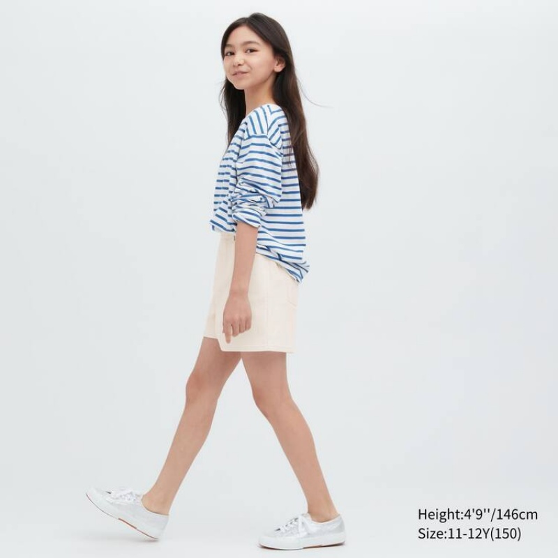 Kids' Uniqlo Easy Colour Shorts White | DXLN-92347