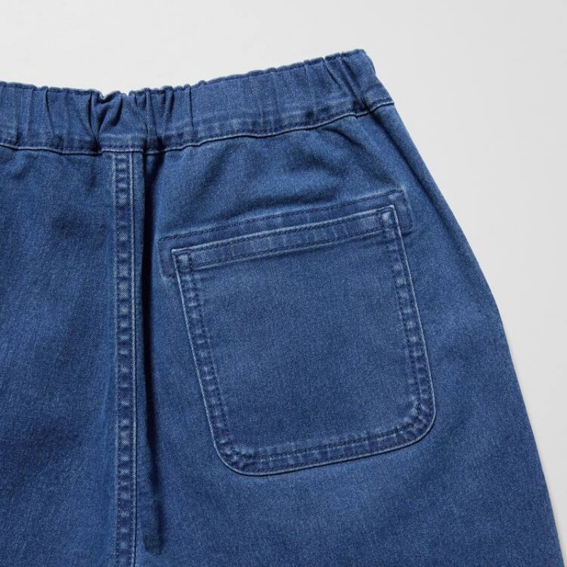 Kids' Uniqlo Easy Denim Shorts Blue | ZHPB-16352