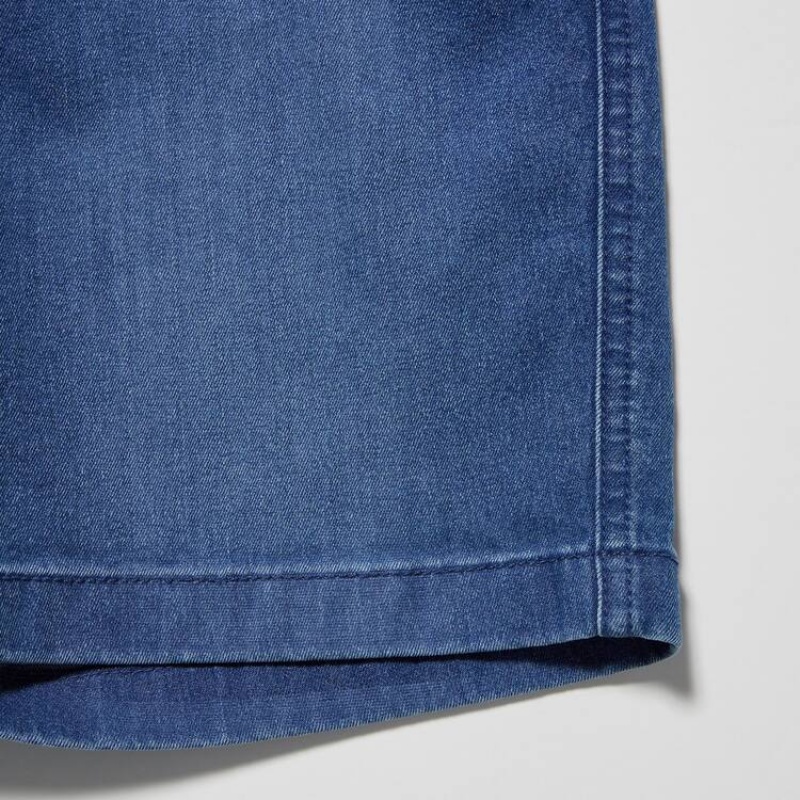 Kids' Uniqlo Easy Denim Shorts Blue | ZHPB-16352