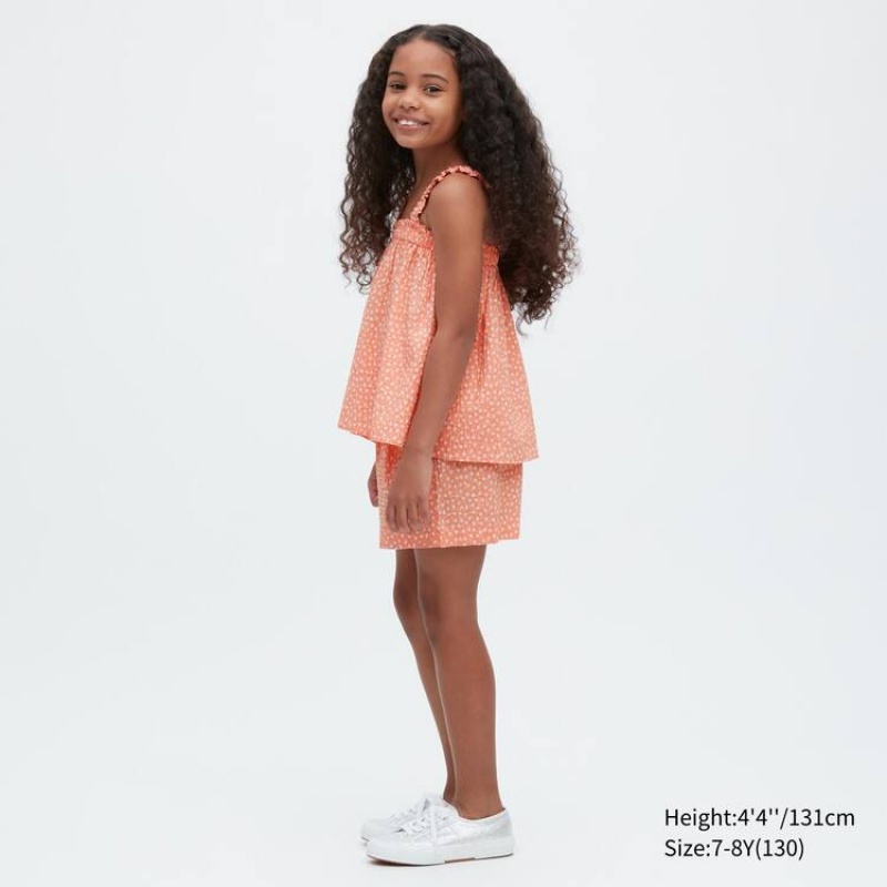 Kids' Uniqlo Gathered Camisole Blouse Light Orange | HZLS-52643