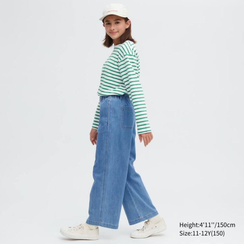 Kids' Uniqlo Girlsgy Jeans Blue | DWZR-38647